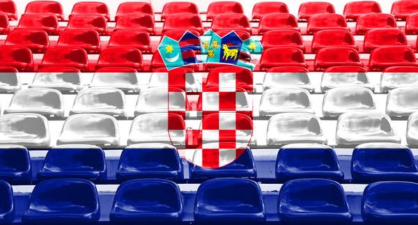 在座位上克罗地亚国旗图案 — 图库照片