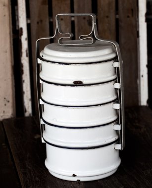 Vintage Metal Food Carrier clipart