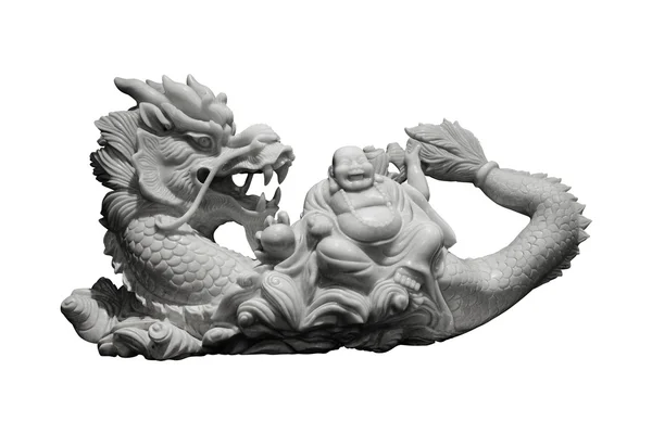Gordo chino dios en dragón espalda —  Fotos de Stock