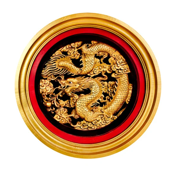 Laag reliëf gravure afbeelding van draak — Stockfoto