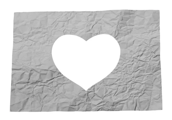 Heart Shape Hole on Paper — Stock Photo, Image