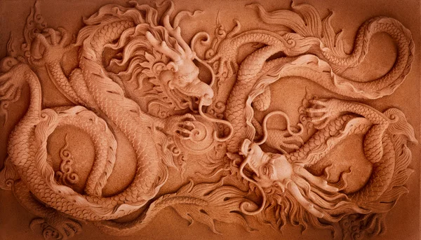 Čínský styl double dragon abstrakt — Stock fotografie