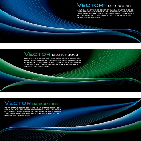 Vector Set of Backgrounds. Abstract Illustration. Waves. Eps10. — Stock Vector