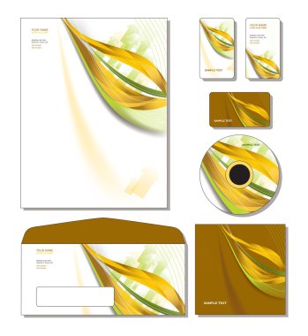 kurumsal kimlik şablon vektör - Antetli Kağıt, iş ve hediye kartları, c