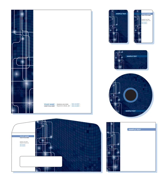 Plantilla de identidad corporativa Vector - membrete, tarjetas de visita y regalo, c — Archivo Imágenes Vectoriales