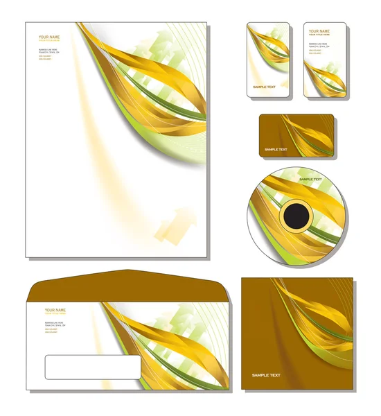 Modèle d'image de marque vectoriel - en-tête de lettre, cartes de visite et cadeaux, c — Image vectorielle