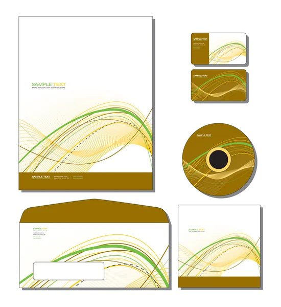 Modelo de Identidade Corporativa Vector - papel timbrado, cartões de visita e de presente, c — Vetor de Stock