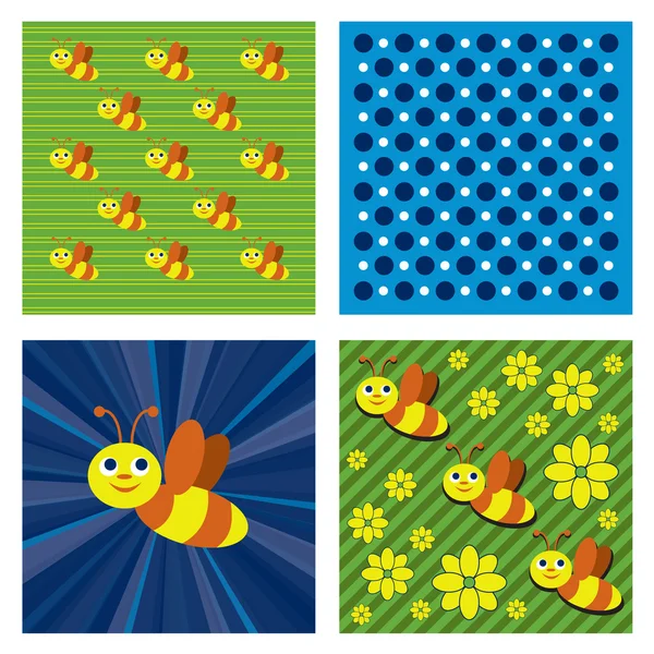 Fondo vectorial abstracto con abejas . — Archivo Imágenes Vectoriales