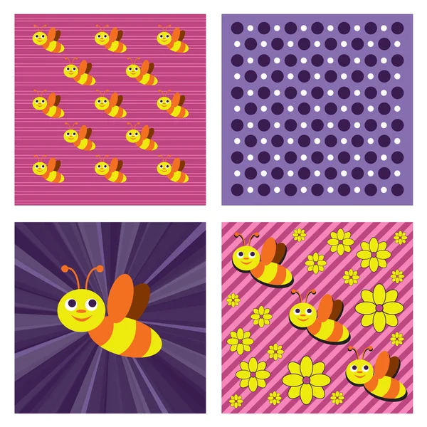 Fondo vectorial abstracto con abejas . — Archivo Imágenes Vectoriales