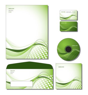Corporate Identity Template Vector - letterhead, bus. and gift cards, cd. clipart