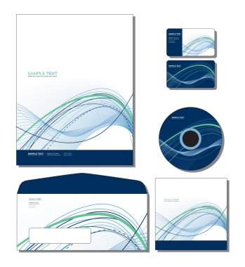 Corporate Identity Template Vector - letterhead, bus. and gift cards, cd, e clipart