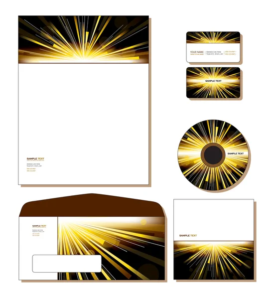 Corporate Identity Template Vector - letterhead, bus. and gift cards, cd. — Stock Vector