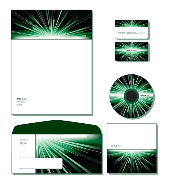 Corporate Identity Template Vektor - Briefkopf, Bus. und Geschenkkarten, CD. — Stockvektor