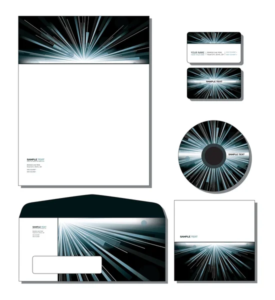 Corporate Identity Template Vektor - Briefkopf, Bus. und Geschenkkarten, CD. — Stockvektor