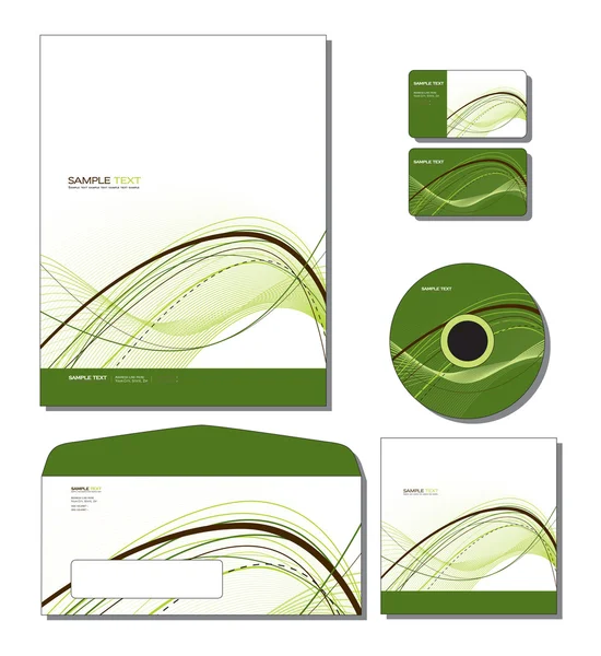 Corporate Identity Template Vector - carta intestata, autobus. e carte regalo, cd . — Vettoriale Stock