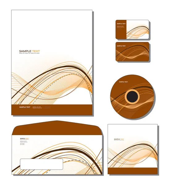 Corporate Identity Template Vector - letterhead, bus. and gift cards, cd. — Stock Vector