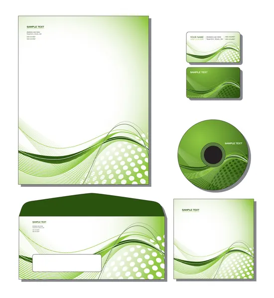 Corporate Identity Template Vector - letterhead, bus. and gift cards, cd. Vector Graphics