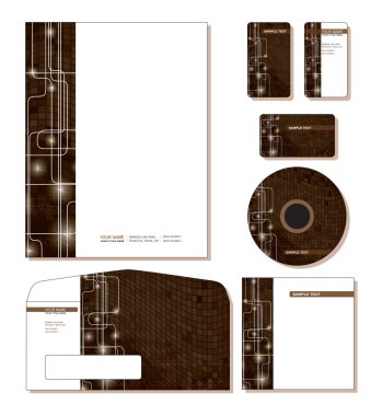 Corporate Identity Template Vector - letterhead, business and gift cards clipart