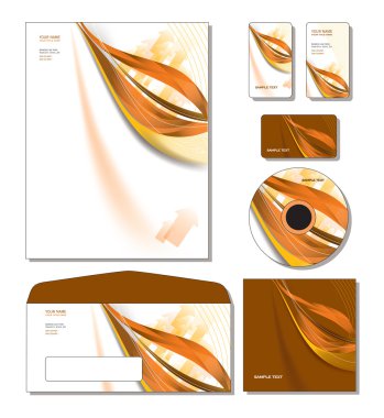 Corporate Identity Template Vector - letterhead, business and gift cards clipart