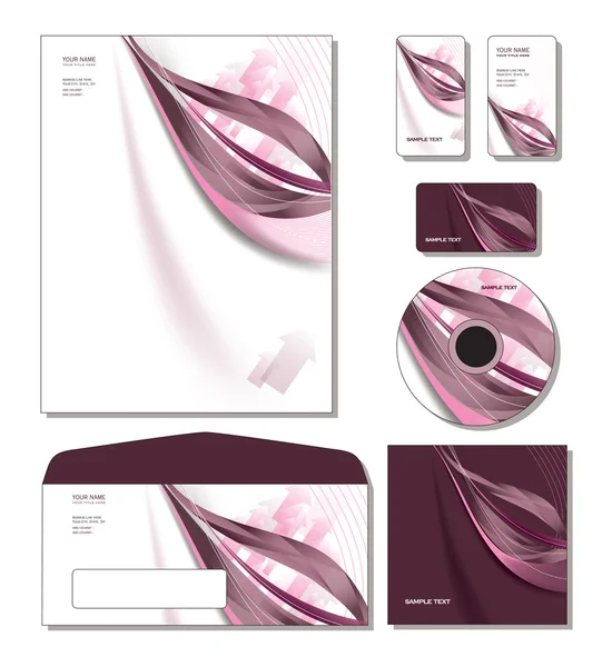Modèle d'image de marque vectoriel - papier à en-tête, cartes de visite et cartes-cadeaux — Image vectorielle