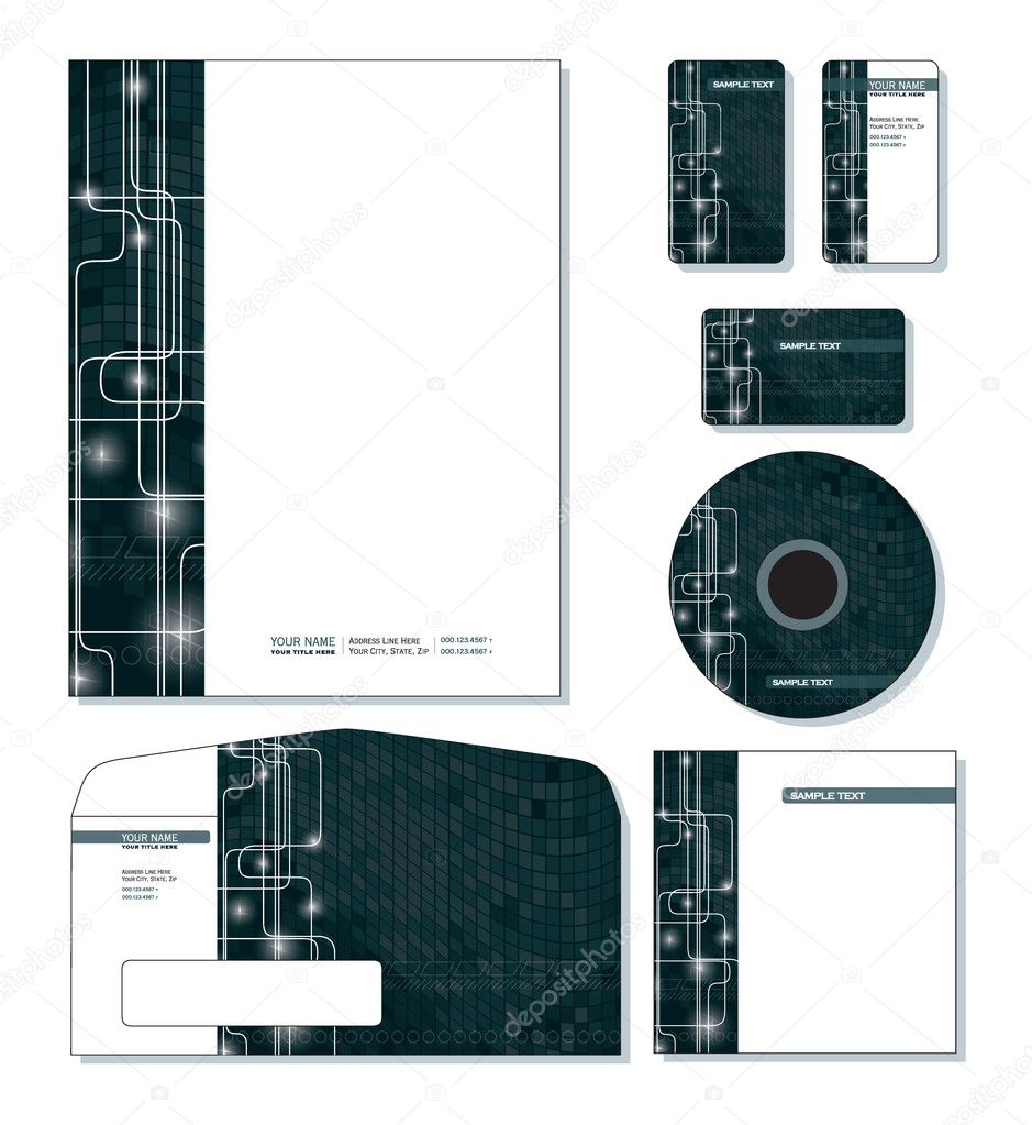 Corporate Identity Template Vector - letterhead, business and gift cards