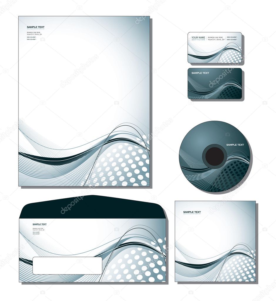 Corporate Identity Template Vector - letterhead, business and gift cards