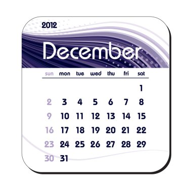 Calendario 2012. en diciembre. Eps10.