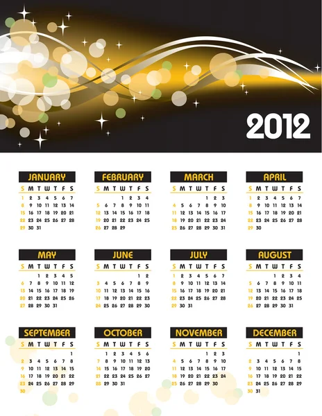 Calendario 2012 . — Vector de stock