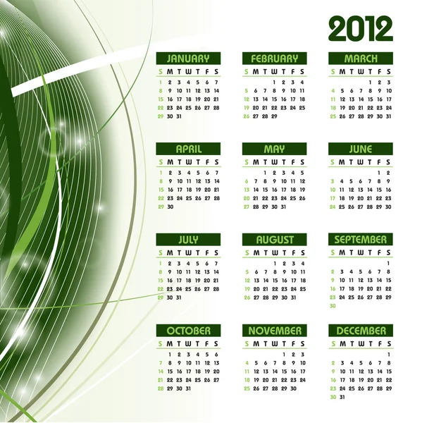 2012 年カレンダー. — ストックベクタ