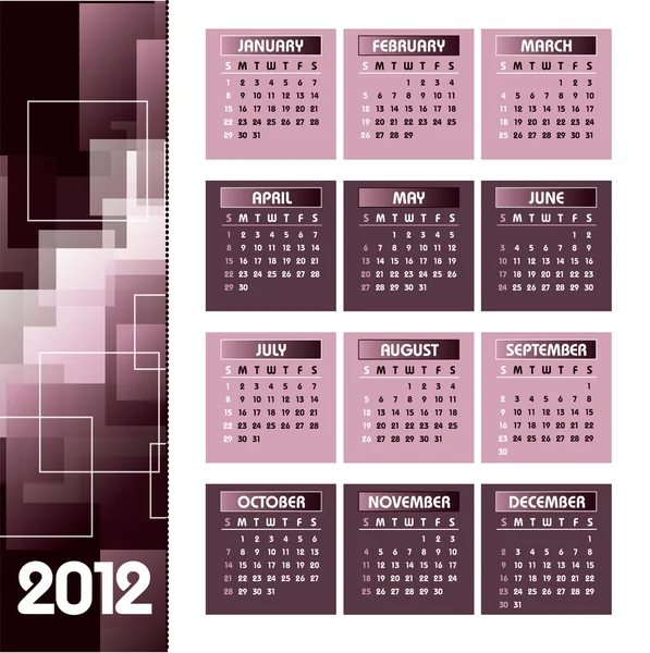2012 kalender. — Stockvector