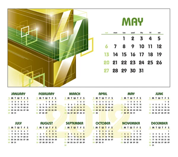 Kalender 2012. Mai. — Stockvektor