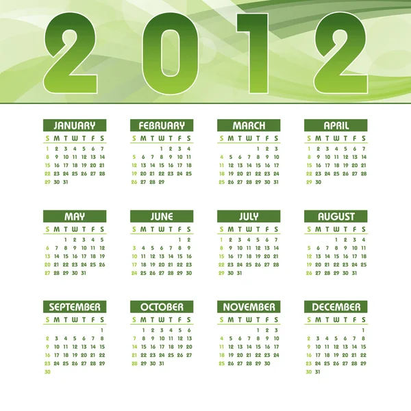 Ημερολόγιο 2012. — Διανυσματικό Αρχείο