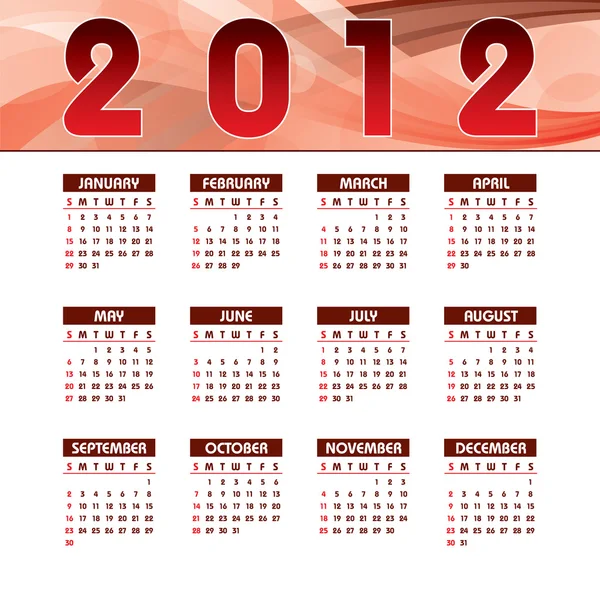 Kalendarz 2012. — Wektor stockowy