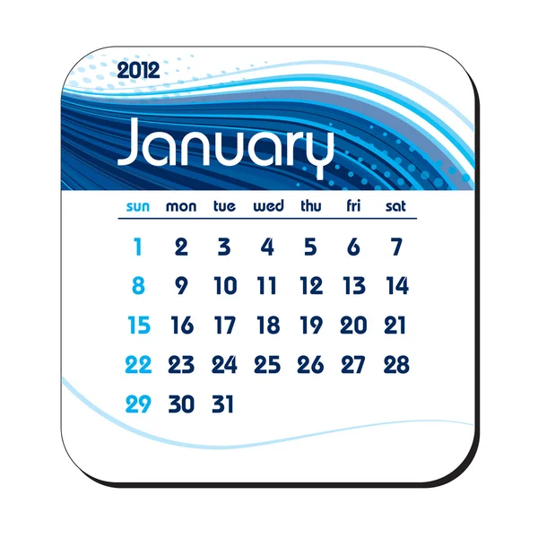 2012 Calendar. January. eps10. — Stock Vector