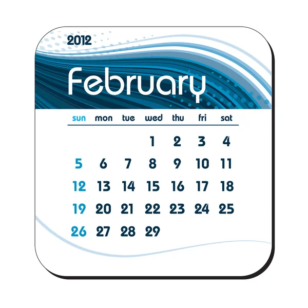 2012 Calendar. February. eps10. — Stock Vector
