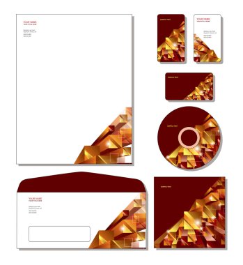 Corporate Identity Template Vector - letterhead, business cards, cd, cd cover, envelope. clipart