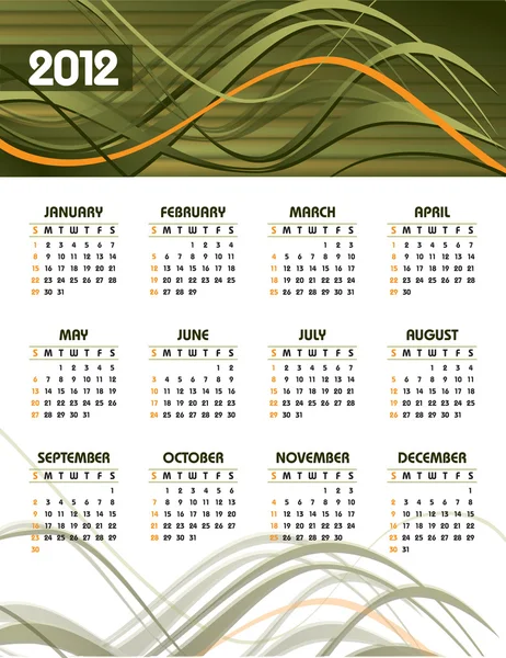 Ημερολόγιο 2012. — Διανυσματικό Αρχείο
