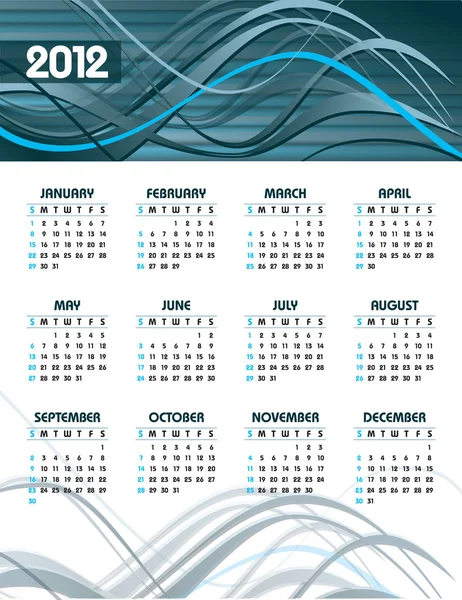 2012-kalenderen . – stockvektor