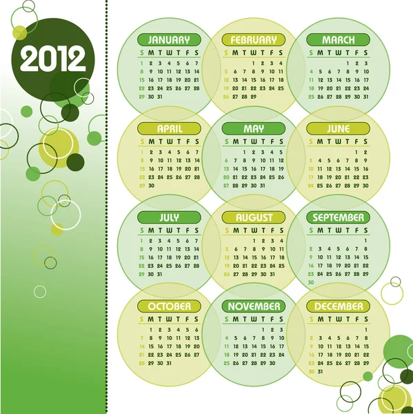 2012 年カレンダー. — ストックベクタ