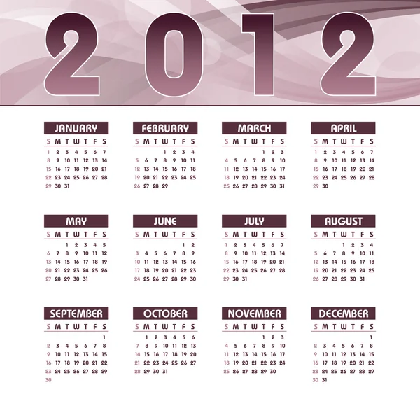 2012 kalender. — Stockvector