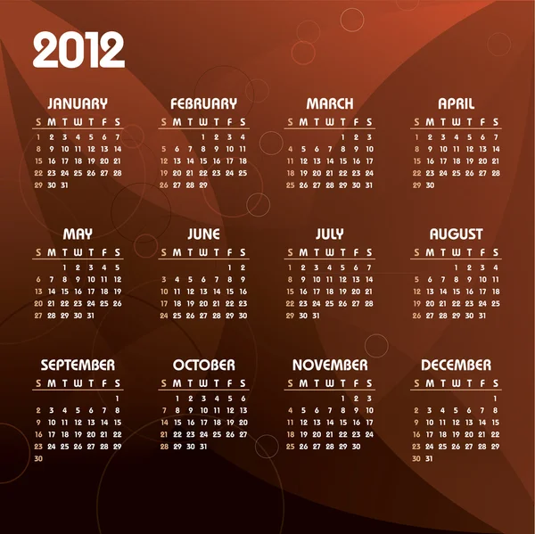 Kalender 2012 . - Stok Vektor