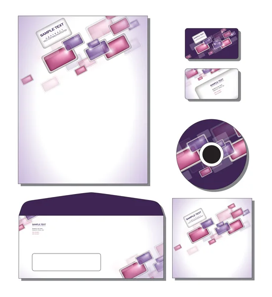 Plantilla de identidad corporativa Vector - membrete, tarjetas de visita, cd, cubierta de cd, sobre . — Vector de stock