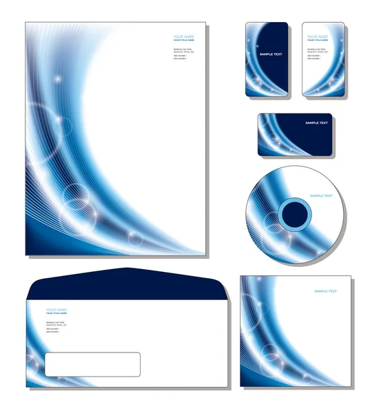 Corporate Identity Template Vector - carta intestata, biglietti da visita, cd, copertina cd, busta . — Vettoriale Stock