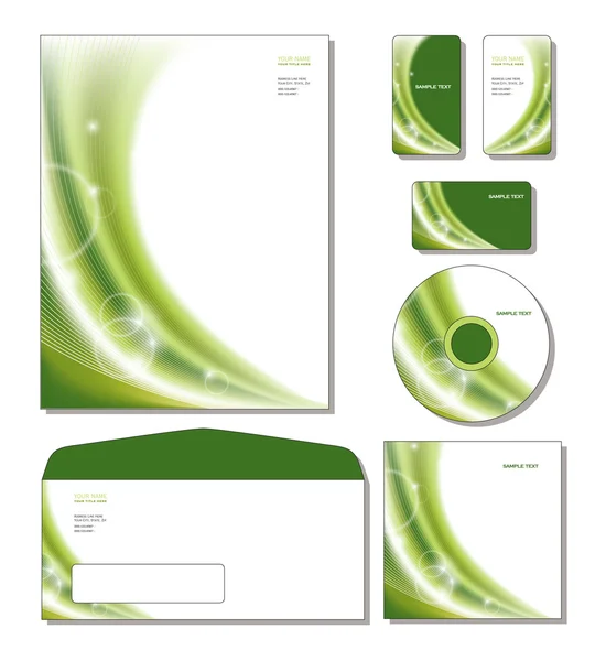 Plantilla de identidad corporativa Vector - membrete, tarjetas de visita, cd, cubierta de cd, sobre . — Vector de stock