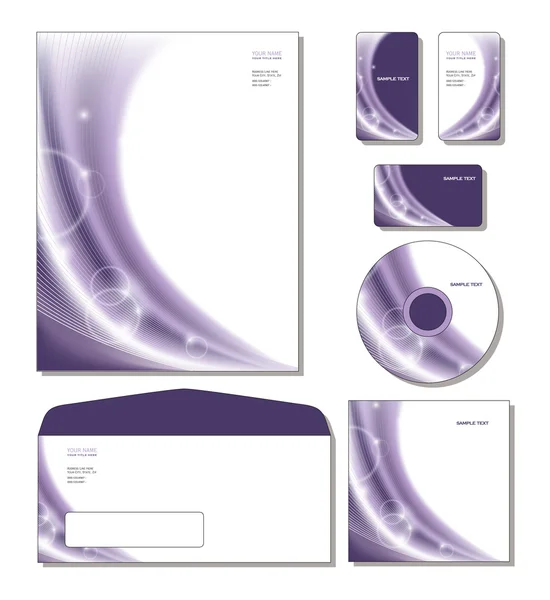 Plantilla de identidad corporativa Vector - membrete, tarjetas de visita, cd, cubierta de cd, sobre . — Archivo Imágenes Vectoriales