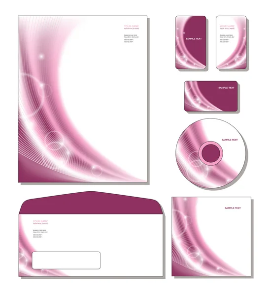 Vector de la plantilla de identidad corporativa - membretes, tarjetas, cd, Portada del cd, envolvente. — Stockvector