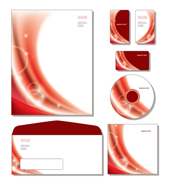 Identyfikacja wizualna szablon wektor - papier firmowy, wizytówki, cd, okładki cd, koperty. — Wektor stockowy