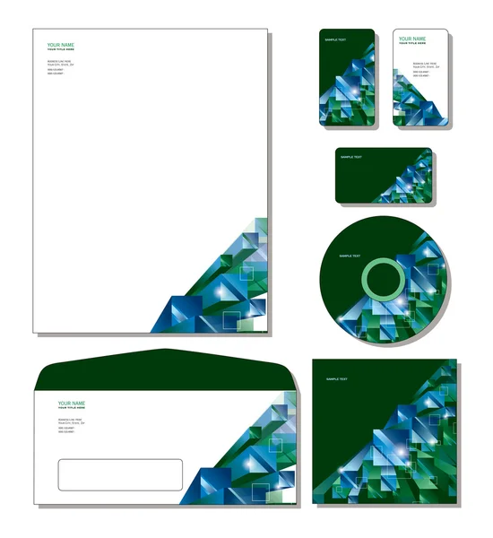 Corporate Identity Template Vector - carta intestata, biglietti da visita, cd, copertina cd, busta . — Vettoriale Stock