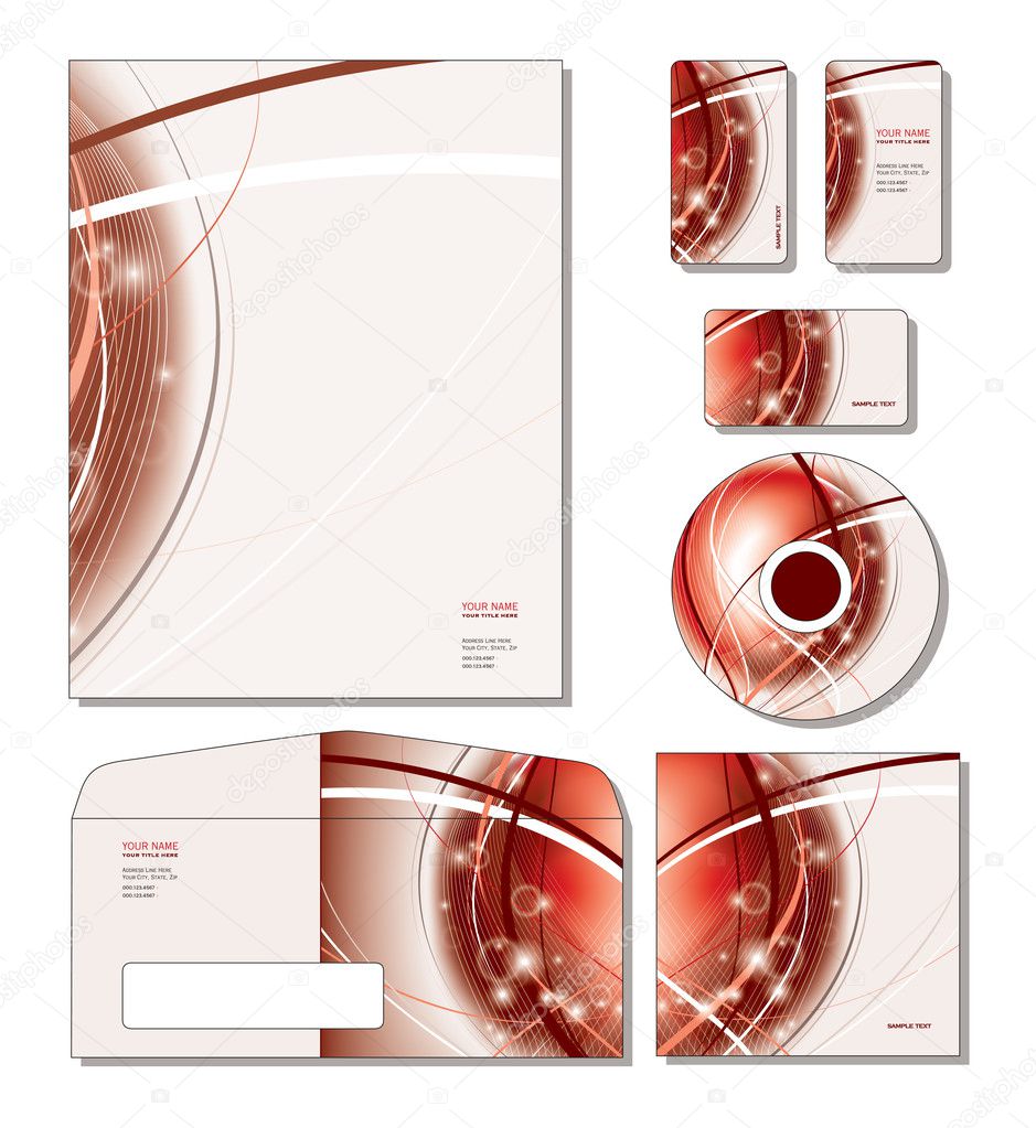 Corporate Identity Template Vector - letterhead, business cards, cd, cd cover, envelope.