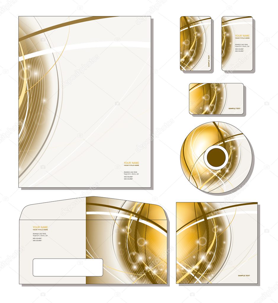 Corporate Identity Template Vector - letterhead, business cards, cd, cd cover, envelope.